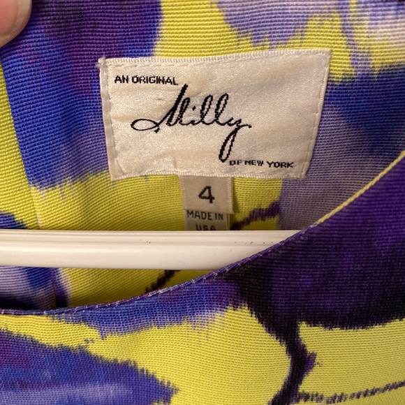 Milly Yellow & Purple Floral Dress - Size 4 - Picture 4 of 8